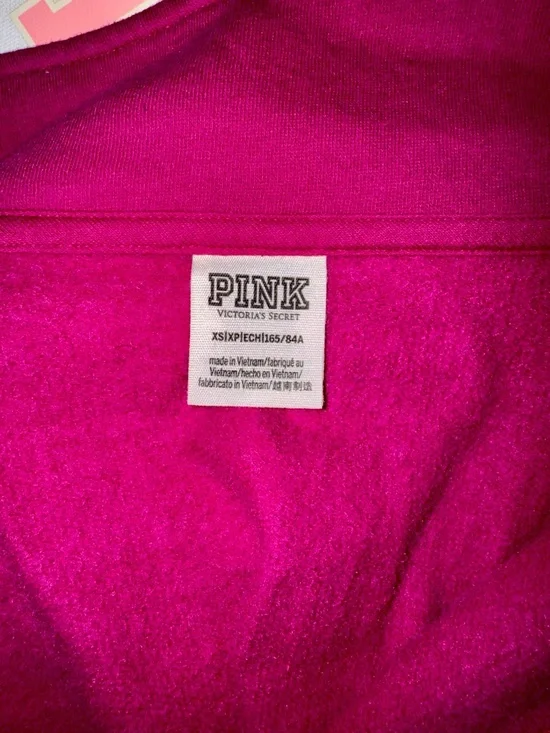 PINK Victoria's Secret Two-Tone Half-Zip Pullover - Fuchsia & White - Picture 8 of 10
